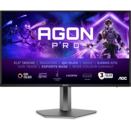 Monitor OLED Gaming AOC AGON Pro AG326UD, 31.5” UHD, 165Hz, 0.03ms, Negru