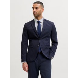 Jack & Jones Sacou elegant barbati, JPRFRANCO, cu croiala Super Slim fit, Bleumarin inchis (SELECTATI MARIMEA: 48)