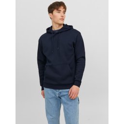 Jack & Jones Hanorac barbati, cu buzunar tip marsupiu, Relaxed Fit, JJEBRADLEY, Bleumarin inchis (SELECTATI MARIMEA: 2XL)