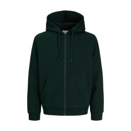 Jack & Jones Hanorac barbati, cu fermoar si gluga, Regular fit, JJEBRADLEY, Verde inchis (SELECTATI MARIMEA: S)