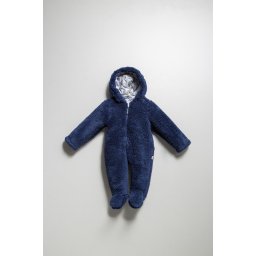 Salopeta plusata de iarna pentru bebelusi, tongs, captusita cu fermoar, bleumarine (marime: 6-9 luni)