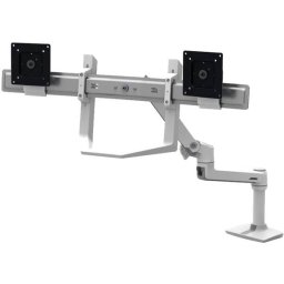 Kit Suport Monitor Ergotron LX Dual Faciliteaza Reglarea Pozitiei Monitorului Alb