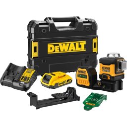 DeWALT battery-powered multi-line laser 3x360Â° DCE089D1G18-QW, 18 volts, cross line laser (black/yellow, with green laser lines)