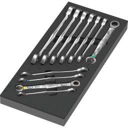 Wera 9730 foam insert 6000 Joker Set 1, 11 pieces, tool set (black/grey, combination ratchet wrench set, in foam insert for workshop trolley)