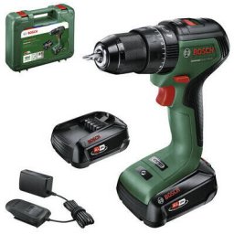 Bosch Bosch Powertools cordless impact drill UniversalImpact 18V-60 + SET (green/black, 2x Li-ion battery 2.0Ah, case + 51-piece accessories, POWER FOR ALL ALLIANCE)