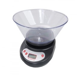 Cântar de bucătărie cu vas Rosberg R51651B, până la 5 kg, ecran LCD, negru
