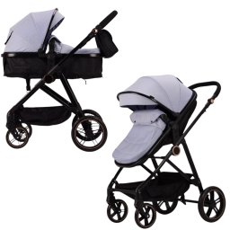 Carucior 2 in 1 F5 Albastru, Reversibil cu Cadru din Aluminiu si Accesorii