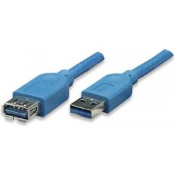 Cablu USB USB-A - USB-A 0.5 m Albastru