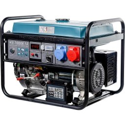 Generator curent electric KS 7000E-1/3, 13 CP, Autonomie 17 h, Pornire electrica, Benzina Albastru/Negru