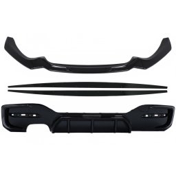 Kit exterior BMW Seria 1 F20 F21 LCI cu splitter, difuzor si praguri negre