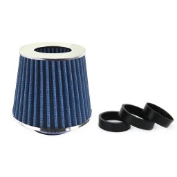 Filtru de aer conic albastru auto cu 3 adaptoare de montaj universale