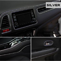 Banda decor interior auto crom argintie, 5 m, pentru tuning elegant