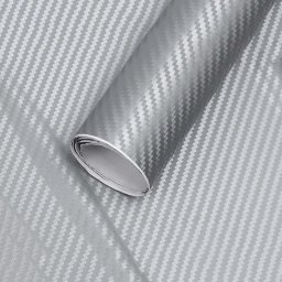 Folie colantare auto Carbon 3D argintiu, 3 m x 1,27 m