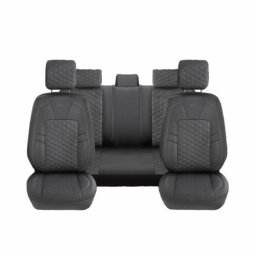 Set Huse Scaune Auto CED AUTO TRADE Piele Ecologica Universale Fata-Spate Diamond Design Negru Cu Gri