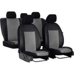Set Huse Scaune Auto CED AUTO TRADE Dedicate Opel Zafira C 2012 Cu 5 Locuri Piele Ecologica Cu Alcantara Negru Cu Gri