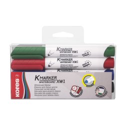 Set 4 marker whiteboard 3mm Kores