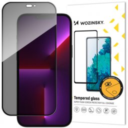 Folie de protectie Ecran Privacy WZK AntiSpy pentru Apple iPhone 14 Pro, Sticla Securizata, Full Glue