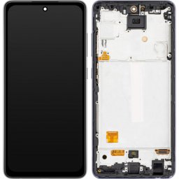 Display cu Touchscreen MP compatibil cu Samsung Galaxy A52 5G A526 / A52 A525 / A52s 5G A528, cu Rama, Versiune OLED, Negru