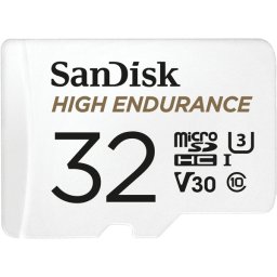 Card Memorie microSDHC SanDisk High Endurance, 32Gb, Clasa 10 / UHS-1 U3, Cu Adaptor SDSQQNR-032G-GN6IA