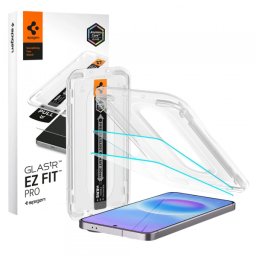 Folie de protectie Ecran Spigen GlastR EZ FIT Pro pentru Samsung Galaxy A57 5G, Sticla Securizata, Full Glue, Set 2 bucati AGL11397