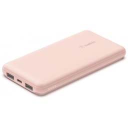 Baterie Externa Belkin BoostCharge, 10000mAh, 15W, 1 x USB-C - 2 x USB-A, Roz BPB011btRG