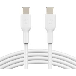 Cablu Date si Incarcare USB-C - USB-C Belkin BoostCharge, 60W, 1m, Set 2 bucati, Alb CAB003bt1MWH2PK