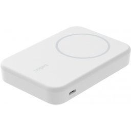 Baterie Externa Wireless Belkin BoostCharge Pro with Kickstand, 8000mAh, 15W, FQI, 1 x QI - 1 x USB-C, Alba BPD007btWH