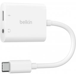 Adaptor Audio USB-C - 3.5mm / USB-C Belkin RockStar, Negru NPA004btBK