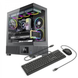 Sistem Desktop PC Gaming OptimX KIAN Shadow cu procesor Intel® Core™ i7 9700F, 16GB DDR4, 480Gb SSD, Radeon RX 580 8Gb GDDR5 , Cadou kit tastatura si mouse OptimX