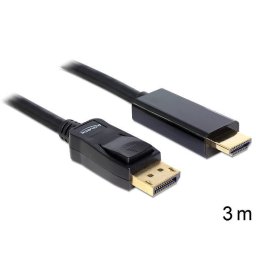 Cablu Delock DisplayPort Male - HDMI Male 3m gold negru
