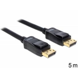 Cablu Delock DisplayPort v1.2 Male - DisplayPort Male 4K ecranat 5m gold negru