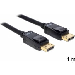 Cablu Delock DisplayPort v1.2 Male - DisplayPort Male 4K ecranat 1m gold negru