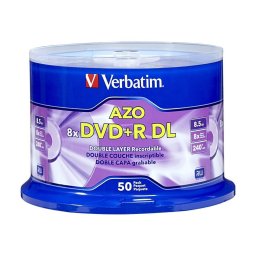 Mediu optic Verbatim DVD+R DL 8.5GB 8x 50 bucati argintiu mat