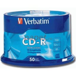 Mediu optic Verbatim Blank CD-R Datalife 52X 700MB 50 bucati