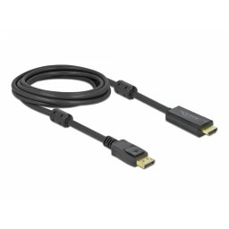 Cablu Delock DisplayPort - HDMI 4K 60 Hz 3m Black
