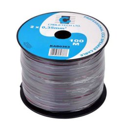 CABLU DIFUZOR CCA 2X0.35MM NEGRU Cabletech 100M