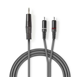 Cablul Audio Nedis Jack 3.5 mm - 2x RCA 3m Grey