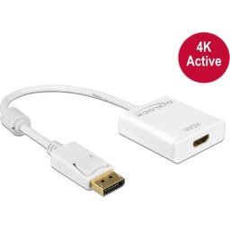 Adaptor Delock HDMI - Displayport 4K 20cm Alb