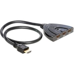Switch Delock HDMI - 3x HDMI 60cm Negru