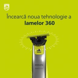 Rezerva OneBlade 360 Philips QP420/50 Otel Ioxidabi, Umed Si Uscat Verde