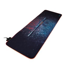 Mousepad Spacer RGB Gaming Cauciuc Si Material Textil 900 x 300 x 3mm Negru