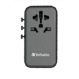 Adaptor Verbatim Universal UTA-06 Travel 100W GaN3 2xUSB-C PD & QC 4+ 2 x USB-A QC 3.0 Negru