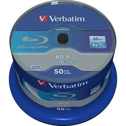 Mediu optic Verbatim BD-R 6x 25GB DataLife Blu-ray 50pcs Roll