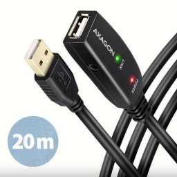 Cablu USB Repeater AXAGON ADR-220 USB-A Male - USB-A Female 20M Negru