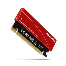 Adaptor Intern AXAGON PCEM2-S PCI-E 3.0 16x - M.2 SSD NVMe Suport SSD pana la 80MM Low Profile Radiator Inclus Rosu/Negru