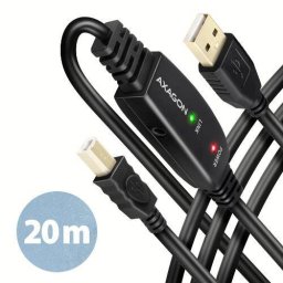 Cablu USB Repeater AXAGON ADR-220B USB-A - USB-B 20M Negru