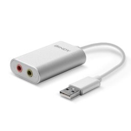 Cablu Lindy USB-A - Audio Converter 0.17m Argintiu