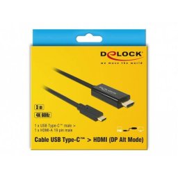 Adaptor Delock USB-C M - HDMI M 3M Negru