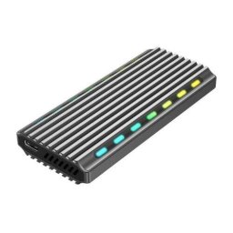 Rack Extern Gembird pentru SSD M.2 S-ATA NGFF si M.2 PCIe NVME Interfata PC USB 3.1 RGB LED Backlight Argintiu