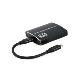 Adaptor Video Gembird USB 3.1 Type-C (T) la 2 x HDMI (M) 15CM Rezolutie Maxima 4K UHD (3840 x 2160) la 30Hz Iesire Audio 3.5MM Negru